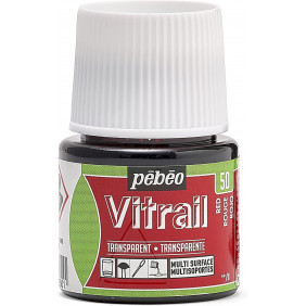 Peinture sur verre base solvant - 45 Ml - Vitrail rouge