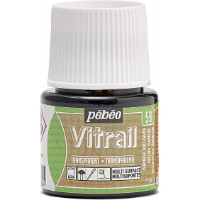 Peinture sur verre base solvant - 45 Ml - Vitrail brun ambré
