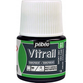 Peinture sur verre base solvant 45 ml - Vitrail Gris fumé