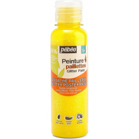 Peinture Paillettes enfant jaune 150Ml