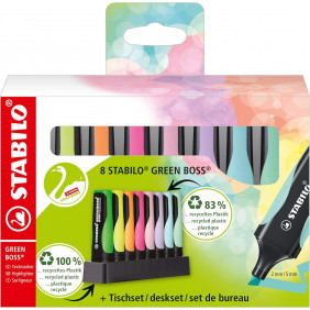 Surligneur STABILO green boss pastel deskset 8 pcs